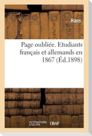 Page Oubliée. Etudiants Français Et Allemands En 1867