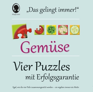 Singliesel (Hrsg.). Das "Gelingt immer"-Puzzle Gemüse. Das Puzzle-Spiel für Senioren mit Demenz - Vier Puzzle-Spiele mit Erfolgsgarantie für Senioren mit Demenz. Singliesel GmbH, 2025.