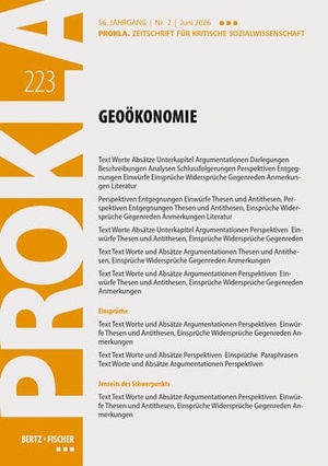 Prokla (Hrsg.). Kritik der Geoökonomie - PROKLA 223 / 57. Jg., Heft 2, Juni 2026. Bertz + Fischer, 2026.