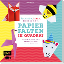 Papierfalten im Quadrat: Flamingo, Panda, Einhorn und Co. - Bastel-Kids