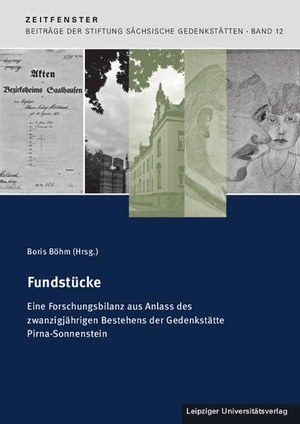 Böhm, Boris (Hrsg.). Fundstücke - Eine Forschungsbilanz aus Anlass des zwanzigjährigen Bestehens der Gedenkstätte Pirna-Sonnenstein. Leipziger Universitätsvlg, 2021.
