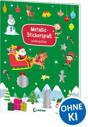 Metallic-Stickerspaß - Weihnachten - Abwechslungsreiche Rätsel und Ausmalbilder für Kinder ab 5 Jahren- Mit mehr als 45 coolen Metallicstickern. Loewe Verlag GmbH, 2026.