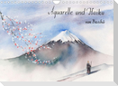 Aquarelle und Haiku von Basho (Wandkalender 2023 DIN A4 quer)