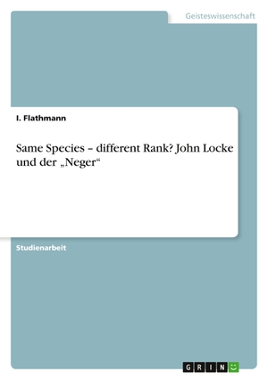 Flathmann, I.. Same Species - different Rank?  Joh