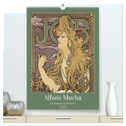 Alfons Mucha - Eine Hommage in zwölf Monaten (hochwertiger Premium Wandkalender 2024 DIN A2 hoch), Kunstdruck in Hochglanz