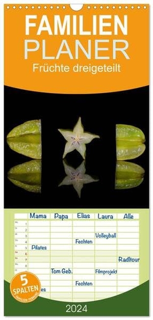 Goerz, Beate. Familienplaner 2024 - Früchte dreigeteilt mit 5 Spalten (Wandkalender, 21 x 45 cm) CALVENDO - Früchte in drei Teilen kunstvoll in Szene gesetzt. Calvendo, 2023.