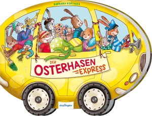 Der Osterhasen-Express - Fröhlich-buntes Oster-Wimmelbuch mit beweglichen Rädern. Esslinger Verlag, 2024.
