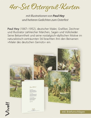 4er-Set Osterkarten 'Häschen' - mit Motiven von Paul Hey. St. Benno Verlag GmbH, 2022.