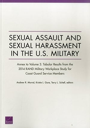 Morral, Andrew R / Gore, Kristie L et al. Sexual Assault and Sexual Harassment in the U.S. Military - Annex to Volume 3. Tabular Results from the 2014 Rand Military Workplace Study for Coast Guard Service Members. RAND Corporation, 2015.
