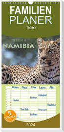 Familienplaner 2024 - Tierreich Namibia mit 5 Spalten (Wandkalender, 21 x 45 cm) CALVENDO