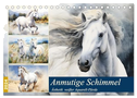 Anmutige Schimmel. Ästhetik weißer Aquarell-Pferde (Tischkalender 2024 DIN A5 quer), CALVENDO Monatskalender