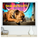 Hunde und Graffiti (hochwertiger Premium Wandkalender 2024 DIN A2 quer), Kunstdruck in Hochglanz