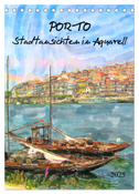 Porto - Stadtansichten in Aquarell (Tischkalender 2025 DIN A5 hoch), CALVENDO Monatskalender