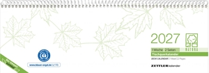 Neumann Verlage GmbH & Co KG (Hrsg.). Tischquerkalender 1W/2S BlauerEngel 2027 - Wochenkalender 30x10 cm aus Recyclingpapier, Blauer Engel zertifiziert, mit 1 Woche auf 2 Seiten, Stundeneinteilung 7-19 Uhr für Büro. Neumann Verlage GmbH & Co, 2026.