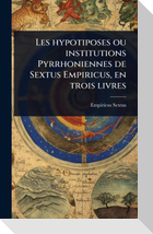 Les hypotiposes ou institutions Pyrrhoniennes de Sextus Empiricus, en trois livres