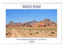 WADI RUM, die einzigartige Felswüste in Jordanien (Tischkalender 2024 DIN A5 quer), CALVENDO Monatskalender