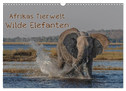 Afrikas Tierwelt - Wilde Elefanten (Wandkalender 2024 DIN A3 quer), CALVENDO Monatskalender