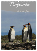 Mit Pinguinen durch das Jahr (Wandkalender 2025 DIN A2 hoch), CALVENDO Monatskalender