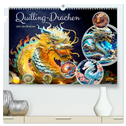 Quilling-Drachen - Jahr des Drachen (hochwertiger Premium Wandkalender 2024 DIN A2 quer), Kunstdruck in Hochglanz