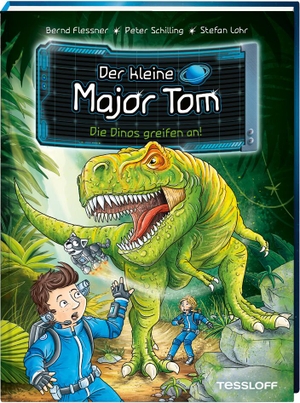 Flessner, Bernd / Peter Schilling. Der kleine Major Tom. Band 19. Die Dinos greifen an!. Tessloff Verlag, 2024.