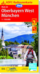 ADFC-Radtourenkarte 26 Oberbayern West München 1:150.000, reiß- und wetterfest, E-Bike geeignet, GPS-Tracks Download