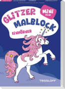 Mini Glitzer Malblock to go. Einhörner