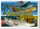 Anglerglück - den Fisch am Haken (Wandkalender 2025 DIN A2 quer), CALVENDO Monatskalender