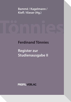 Ferdinand Tönnies: Register zur Studienausgabe II