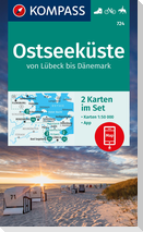 KOMPASS Wanderkarten-Set 724 Ostseeküste von Lübeck bis Dänemark (2 Karten) 1:50.000