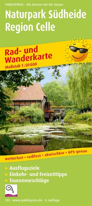 Naturpark Südheide - Region Celle 1:50 000 - Rad- und Wanderkarte mit Ausflugszielen, Einkehr- & Freizeittipps. Publicpress, 2020.