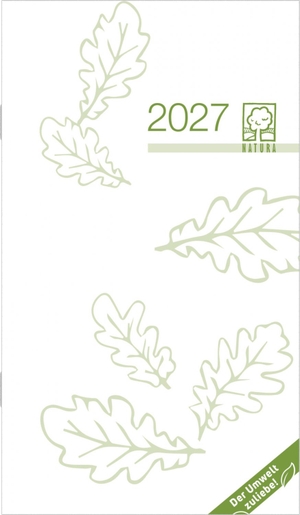 Neumann Verlage GmbH & Co KG (Hrsg.). Taschenplaner 1M/2S Recycling 2027 - Monatsplaner 9x15 cm aus Recyclingpapier mit 1 Monat auf 2 Seiten, Blauer Engel zertifiziert, Zeitplaner 8-19 Uhr & Tages- & Wochenzählung für Arbeit. Neumann Verlage GmbH & Co, 2026.