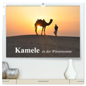 Kamele in der Wüstensonne (hochwertiger Premium Wandkalender 2025 DIN A2 quer), Kunstdruck in Hochglanz
