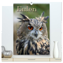 Eulen (hochwertiger Premium Wandkalender 2024 DIN A2 hoch), Kunstdruck in Hochglanz