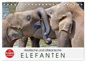 Asiatische und afrikanische Elefanten (Tischkalender 2024 DIN A5 quer), CALVENDO Monatskalender
