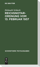 Reichsnotarordnung vom 13. Februar 1937