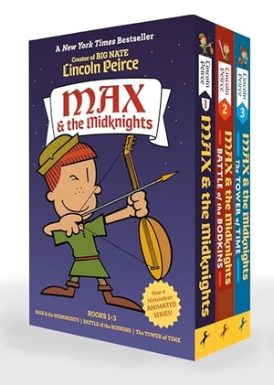 Peirce, Lincoln. Max and the Midknights Paperback 3-Book Boxed Set - Max and the Midknights; Max and the Midknights: Battle of the Bodkins; Max and the Midknights: The Tower of Time. Random House Children's Books, 2025.