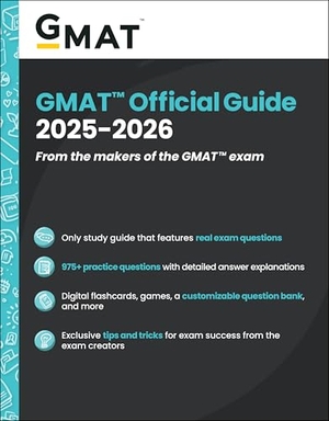Gmac. GMAT Official Guide 2025 - 2026 - Book + Online Question Bank. Wiley John + Sons, 2025.