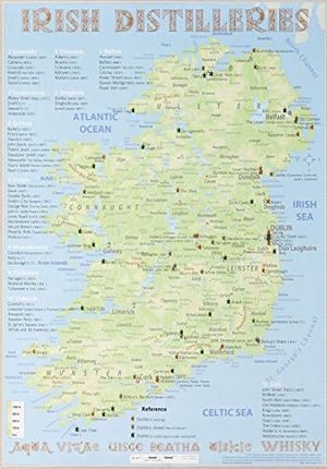 Hirst, Rüdiger Jörg. Whiskey Distilleries Ireland - Poster 42x60cm Standard Edition - Irish Whiskey Distilleries Map. alba-collection, 2018.