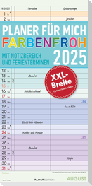Planer für mich XL 2025 - Familien-Timer 22x45 cm - mit Ferienterminen - Wand-Planer - mit vielen Zusatzinformationen - Alpha Edition
