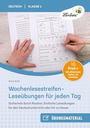 Grün, Anne. Wochenlesestreifen - Leseübungen für jeden Tag - Sicherheit durch Routine: Einfache Leseübungen für den Deutschunterricht oder für zu Hause (1. Klasse). Lernbiene Verlag i.d. AAP, 2026.
