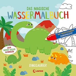 Das magische Wassermalbuch - Dinosaurier - Male die tollen Motive mit dem enthaltenen Zaubermalstift immer wieder aus. Loewe Verlag GmbH, 2023.