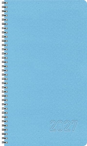 Verlag, Korsch (Hrsg.). Taschenkalender Wochentimer Small Blau 2027 - Terminplaner mit Wochenkalendarium. Ringbuch mit Hardcover. 1 Woche 2 Seiten. 8,7 x 15,3 cm. Korsch Verlag GmbH, 2026.