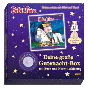 Bibi & Tina: Deine große Gutenacht-Box mit Buch und Nachttischlampe - Gutenachtgeschichtenbuch mit zusammenbaubarer Nachttischlampe in Geschenkbox. Panini Verlags GmbH, 2021.