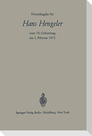 Freundesgabe für Hans Hengeler zum 70. Geburtstag am 1. Februar 1972