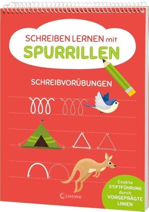 Schreiben lernen mit Spurrillen - Schreibvorübungen - Schreibblock mit vorgeprägten Linien für Vorschulkinder ab 5 Jahren. Loewe Verlag GmbH, 2025.