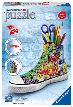 Sneaker Graffiti Style 3D Sonderformen - Erlebe Puzzeln in der 3. Dimension. Ravensburger Spieleverlag, 2016.