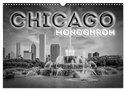 CHICAGO Monochrom (Wandkalender 2025 DIN A3 quer), CALVENDO Monatskalender