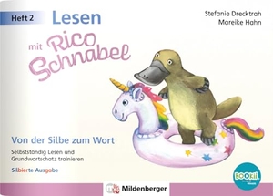 Drecktrah, Stefanie / Mareike Hahn. Lesen mit Rico Schnabel, Heft 2: Von der Silbe zum Wort - silbierte Ausgabe, für BOOKii® - Selbstständig Lesen und Grundwortschatz trainieren. Mildenberger Verlag GmbH, 2024.