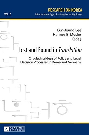 Mosler, Hannes B. / Eun-Jeung Lee (Hrsg.). Lost and Found in «Translation» - Circulating Ideas of Policy and Legal Decisions Processes in Korea and Germany. Peter Lang, 2015.