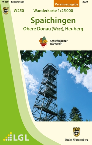 Spaichingen - Obere Donau (West), Heuberg. Wanderkarte 1:25.000. Schwäbischer Albverein, 2020.